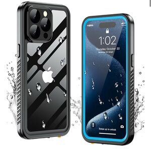 Oterkin iPhone 15 Pro Waterproof Case, Full Body Case With Built-In Screen